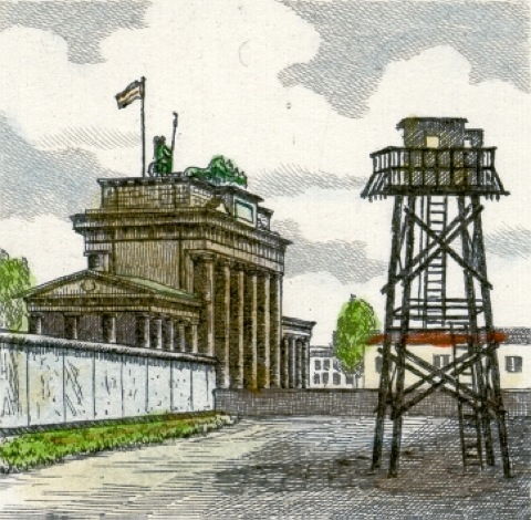 Berlin, Brandenburger Tor mit Mauerstreifen
