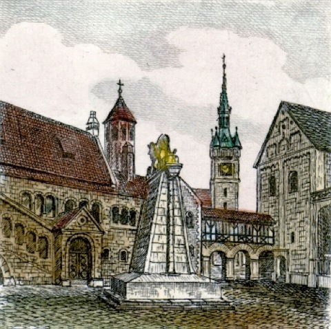 Braunschweig, Burgtor mit Löwensteinbild