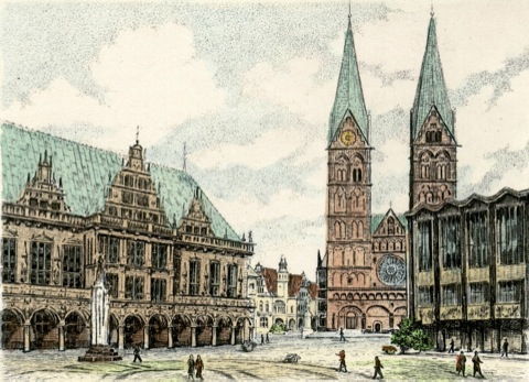 Bremen, Rathaus und Marktplatz