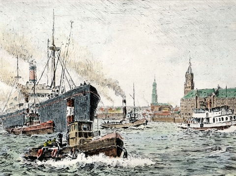 Hamburg, Hafen mit Kehrwieder