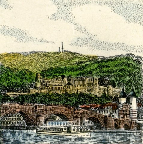 Heidelberg, Schloß mit Brücke