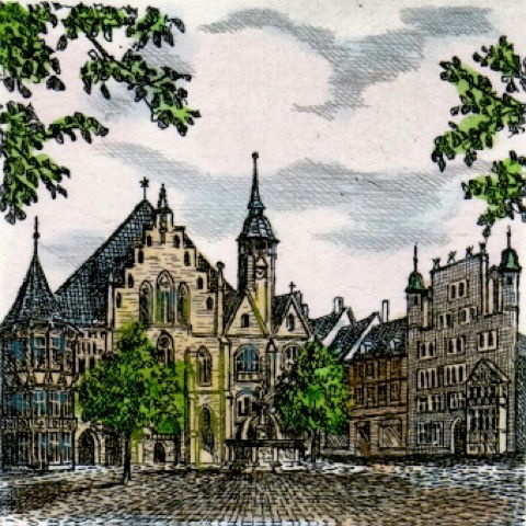 Hildesheim, Marktplatz mit Rathaus