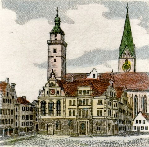 Ingolstadt, Rathaus mit Moritzkirche