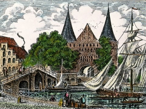 Lübeck, Holstentor um 1800
