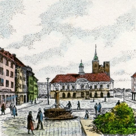 Magdeburg, Neuer Markt mit Brunnen