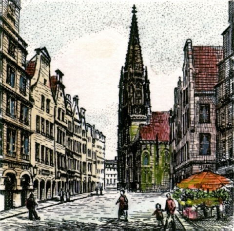 Münster, Lambertikirche auf dem Prinzipalmarkt