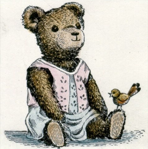 Teddy mit Vogel