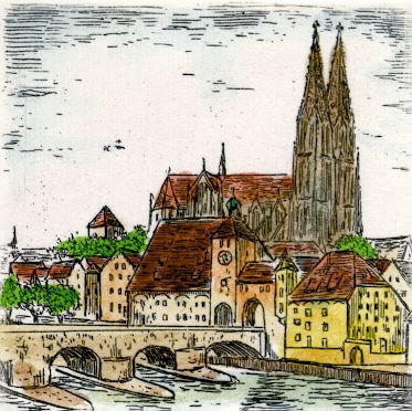 Regensburg, Partie an der Donau