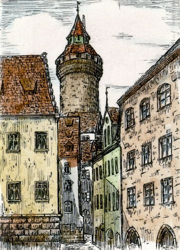 Nürnberg, Obere Schmiedgasse um 1930