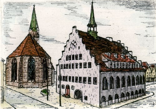Neumarkt/Opf., Rathaus mit Kirche