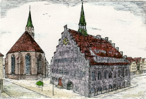 Neumarkt/Opf., Rathaus mit Kirche