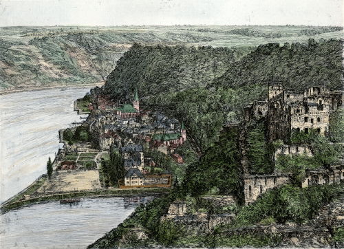 Am Rhein, St. Goar mit Ruine Rheinfels