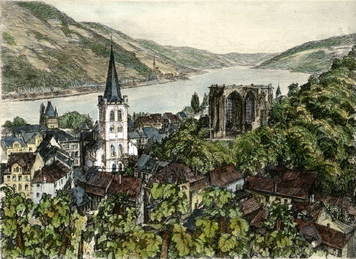 Am Rhein, Bacharach mit Wernerkapelle