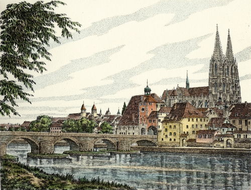 Regensburg, Partie an der Donau