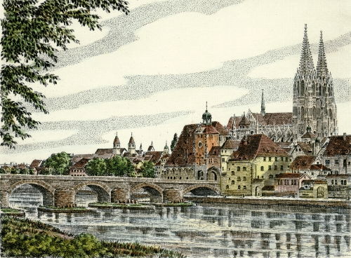 Regensburg, Partie an der Donau