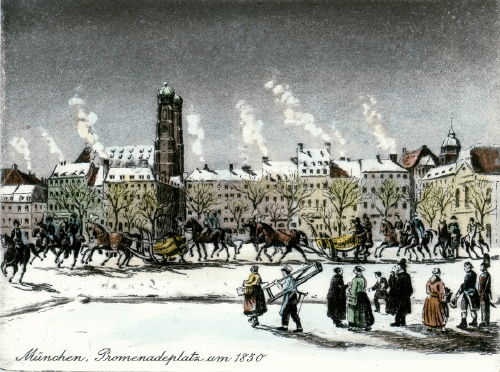 München, Promenadenplatz um 1830