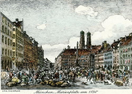 München, Marienplatz um 1830