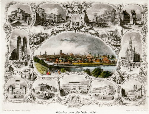 München, Panorama um 1850