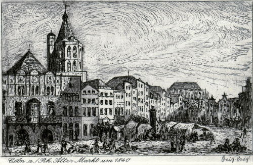 Köln, Alter Markt um 1840