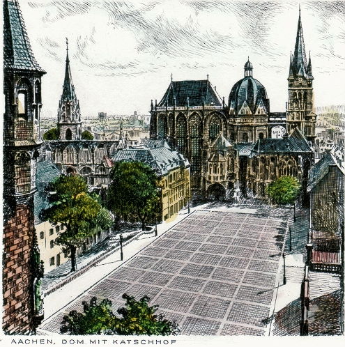 Aachen, Dom mit Katschhof