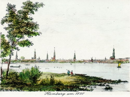 Hamburg, Alster um 1820