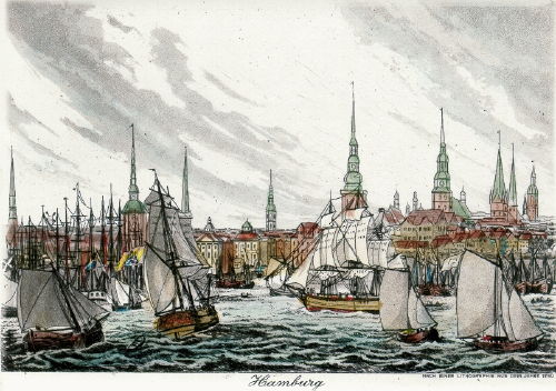Hamburg, Hafen um 1750