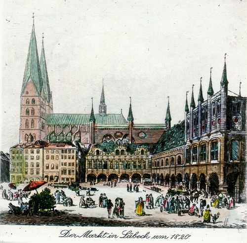 Lübeck, Markt um 1820