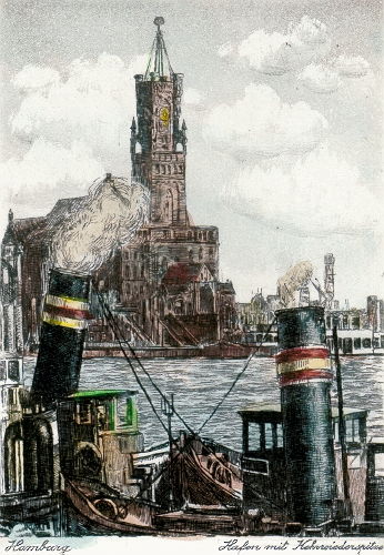 Hamburg, Hafen m. Kehrwiederspitze