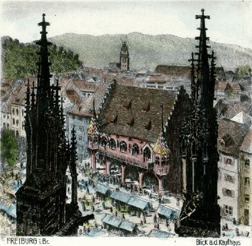 Freiburg, Blich auf das Kaufhaus