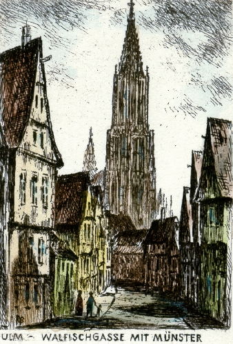 Ulm, Walfischgasse mit Münster