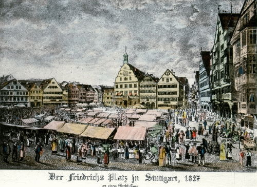 Stuttgart, Friedrichs Platz um 1827