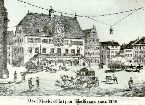 Heilbronn, Marktplatz um 1840