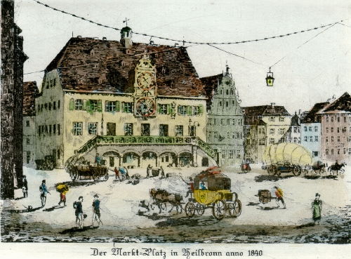 Heilbronn, Marktplatz um 1840