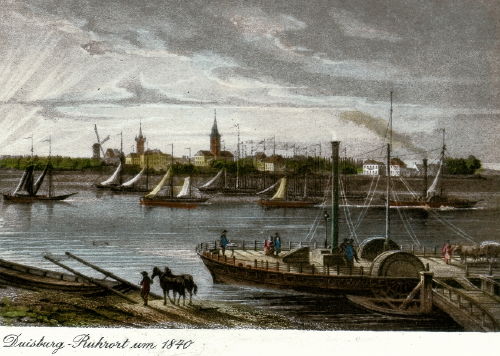 Duisburg, Ruhrort um 1870