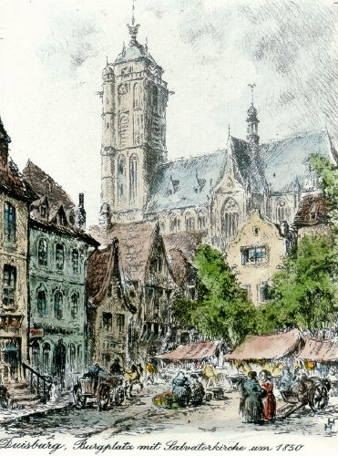 Duisburg, Salvatorkirche um 1850