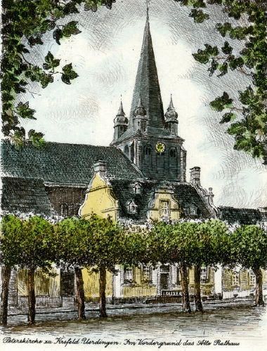 Krefeld, St. Peter mit altem Rathaus