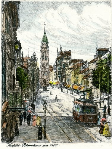 Krefeld, Rheinstrass um 1900