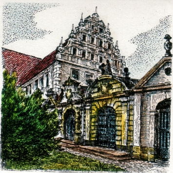Zittau, Hefftergiebel im Klosterhof